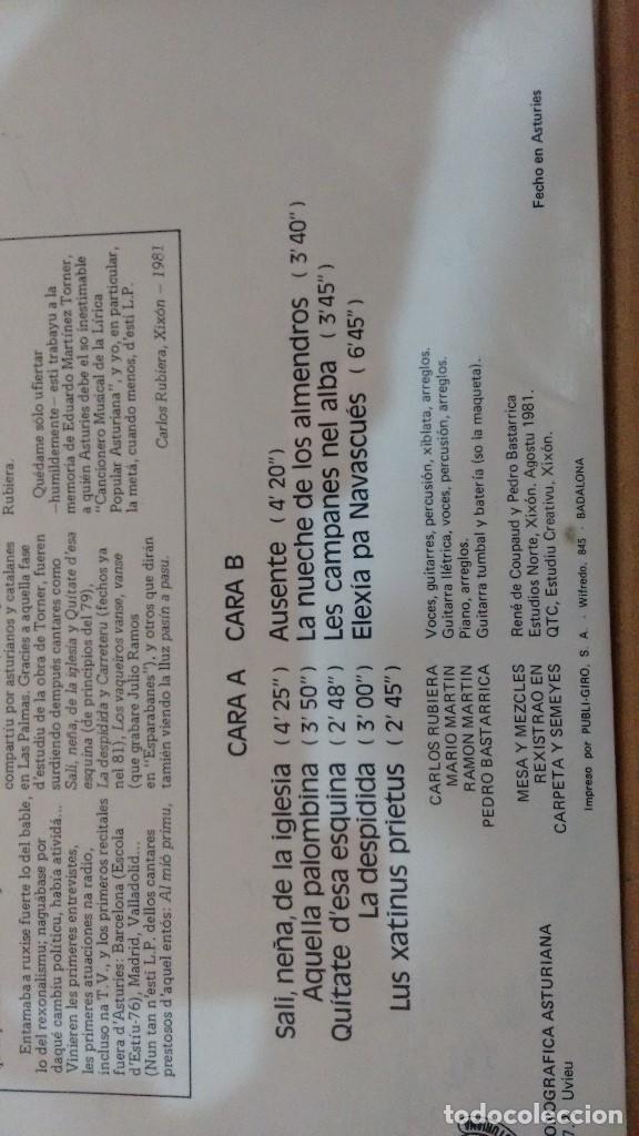 Discos de vinilo: LP ( VINILO) DE CARLOS RUBIERA A&Ntilde;OS - Foto 2
