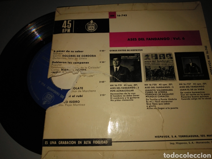 Discos de vinilo: Ases del fandango vol 6 - Foto 2