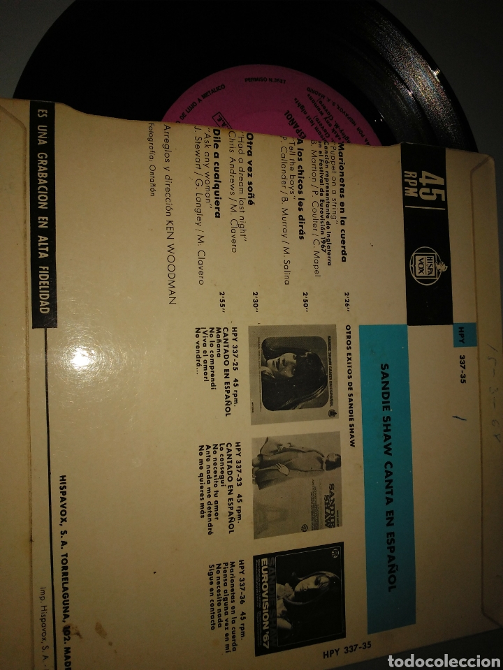 Discos de vinilo: D&aacute;ndole shaw - Foto 2