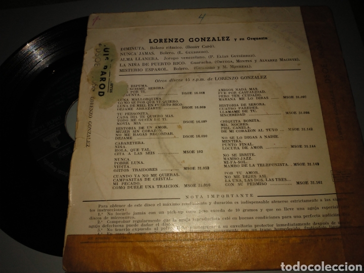 Discos de vinilo: Lorenzo Gonz&aacute;lez - Foto 2