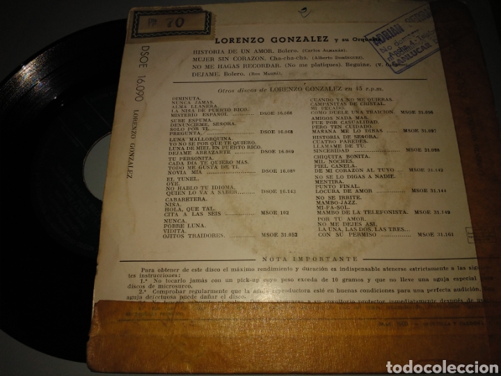 Discos de vinilo: Lorenzo Gonz&aacute;lez - Foto 2