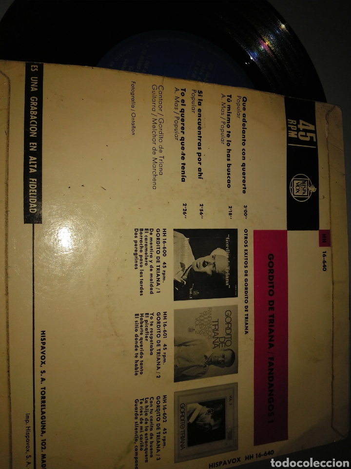 Discos de vinilo: Gordito de Triana - Foto 2