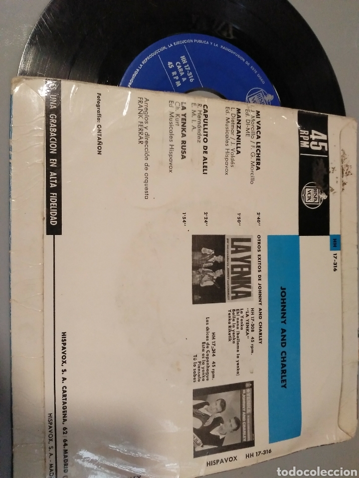 Discos de vinilo: Johnny and charley - Foto 2