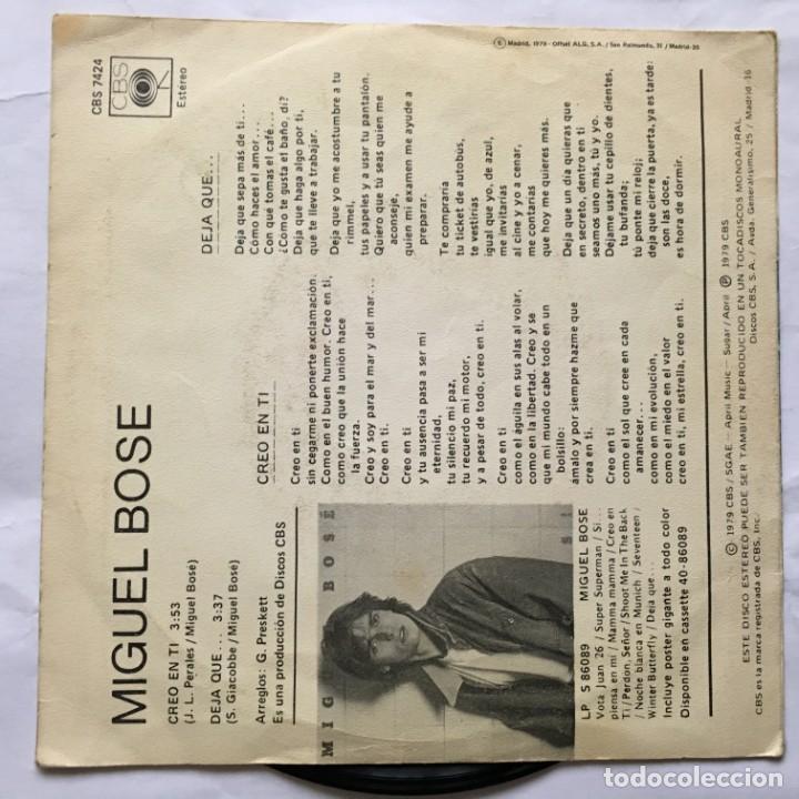 Discos de vinilo: LOTE 3 SINGLES MIGUEL BOSE, - Foto 3