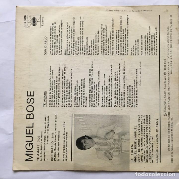Discos de vinilo: LOTE 3 SINGLES MIGUEL BOSE, - Foto 5