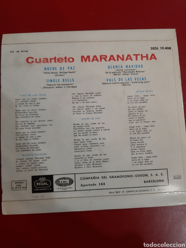 Discos de vinilo: 1964 Cuarteto maranatha single raro - Foto 2