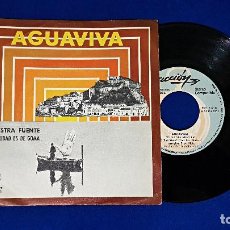 Discos de vinilo: AGUAVIVA - VUESTRA FUENTE / LA CIUDAD ES DE GOMA. SINGLE PROMOCIONAL. EDITADO POR ACCIÓN. AÑO 1.971. Lote 192008688
