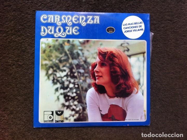 Discos de vinil: CARMENZA DUQUE. LAS M&Aacute;S BELLAS CANCIONES DE JORGE VILLAMIL (LP) 1976, COLOMBIA