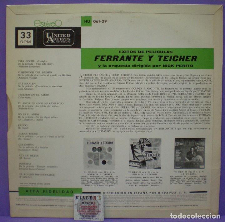 Discos de vinilo: &Eacute;xitos de Pel&iacute;culas - Ferrante y Teicher - LP - Foto 2