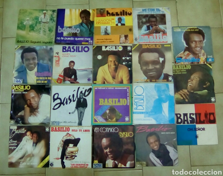 Discos de vinilo: LOTE DE 18 SINGLES DE BASILIO - Foto 1
