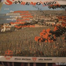 Discos de vinilo: LP FESTIVAL DE SAN REMO 1960 DURIUM 77027 ITALIA FLO SANDON GERMANA CAROLI AURELIO FIERRO