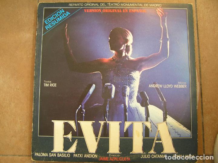 Discos de vinilo: Evita (Version Original En Espa&ntilde;ol) - Epic 1981 - LP - PR - Foto 1