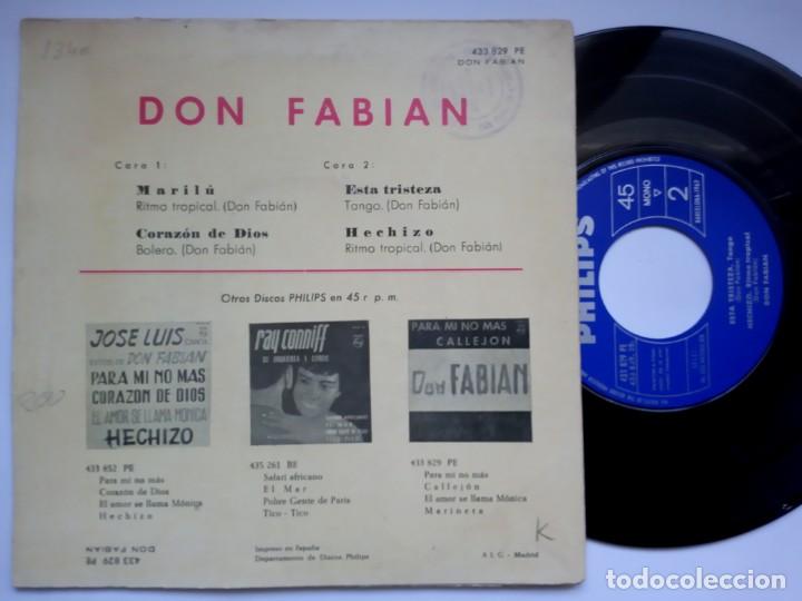 Discos de vinilo: DON FABIAN - marilu - EP 1962 - PHILIPS - Foto 2