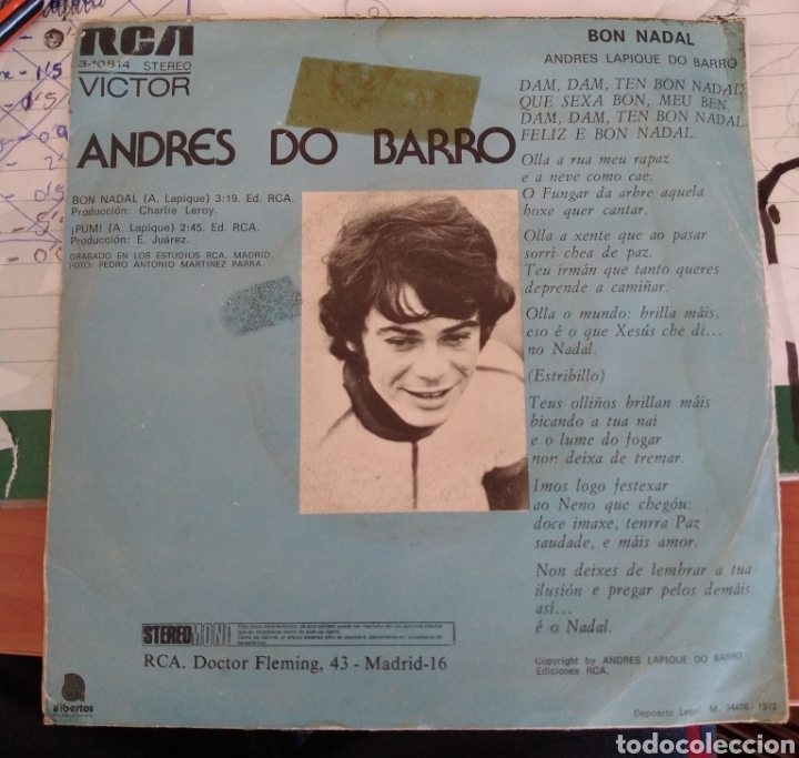 Discos de vinilo: Andr&eacute;s do Barro - Bon nadal - Foto 2