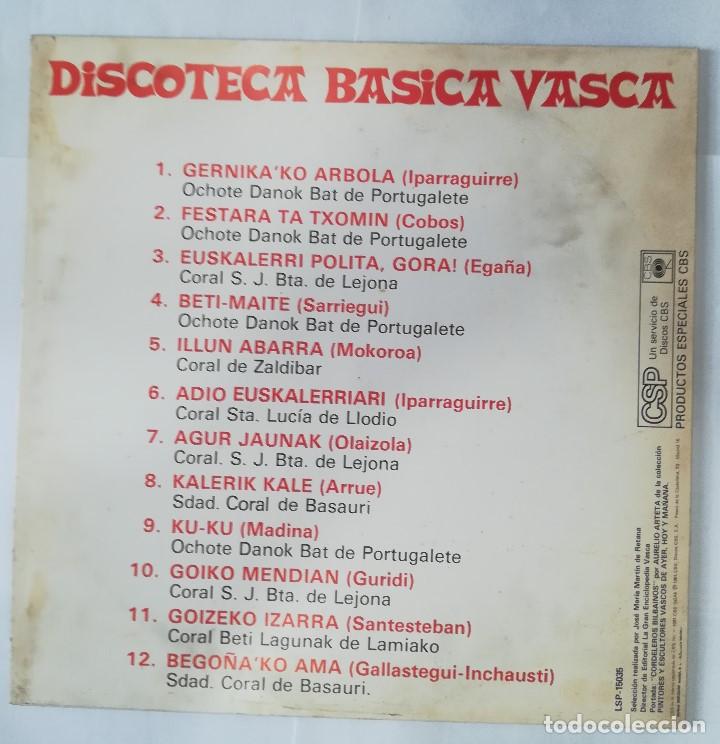 Discos de vinilo: DISCOTECA BASICA VASCA. 1981 - Foto 2