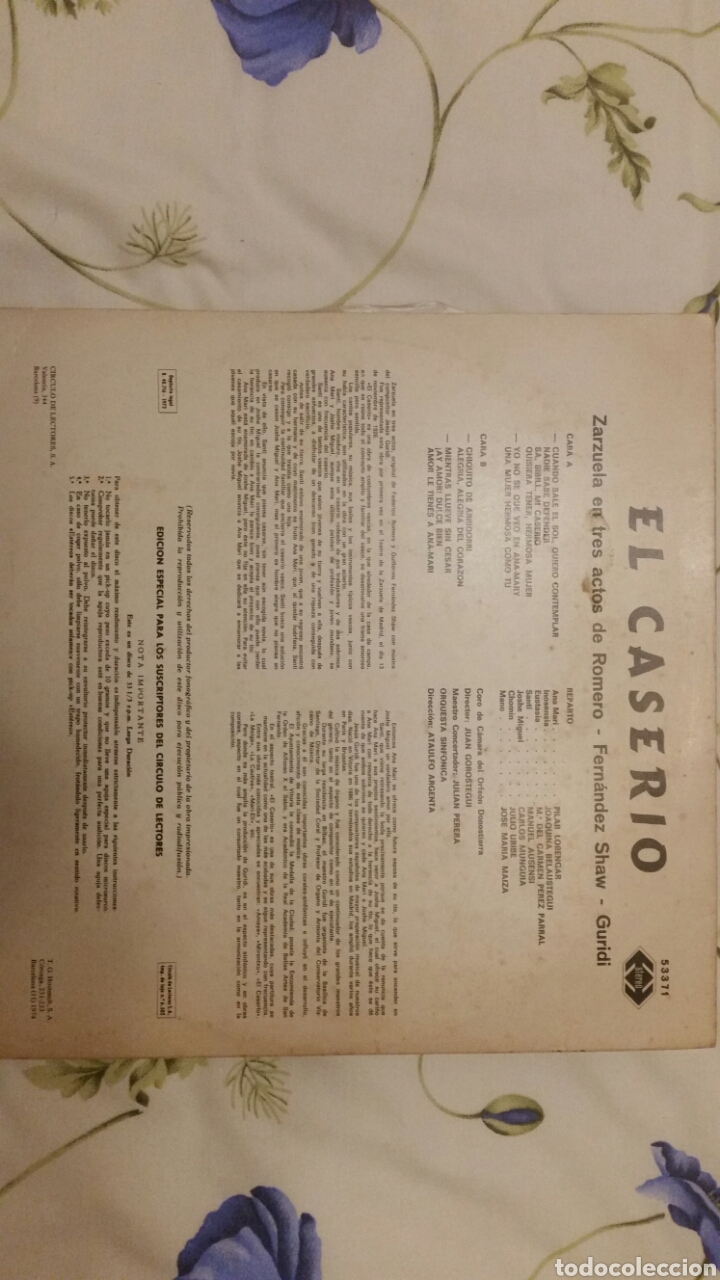 Discos de vinilo: Disco El Caser&iacute;o Zarzuela - Foto 2