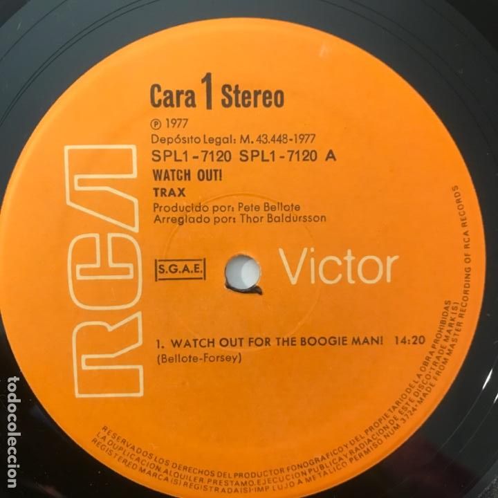 Discos de vinilo: Trax Watch Out! 1977 DISCO - Foto 3