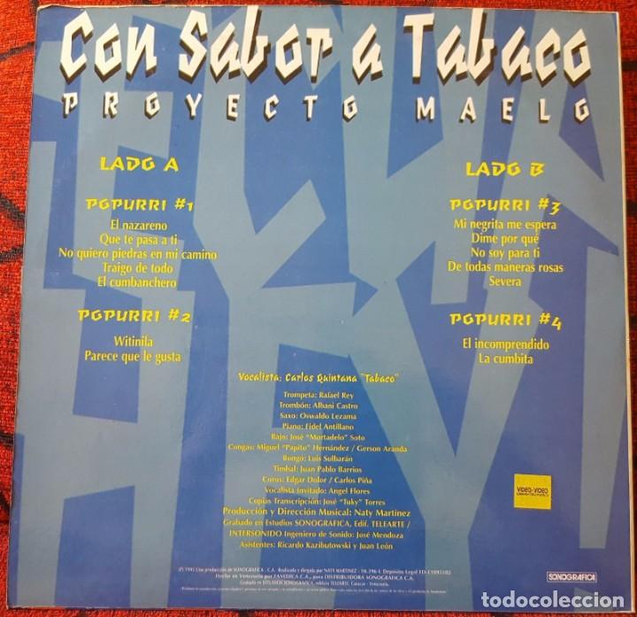 Discos de vinilo: PROYECTO MAELO *Con Sabor A Tabaco* VINILO 1995 Venezuela LP - Foto 2