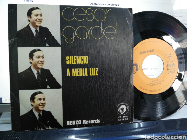 Discos de vinilo: Cesar gardel single silencio 1973 - Foto 1