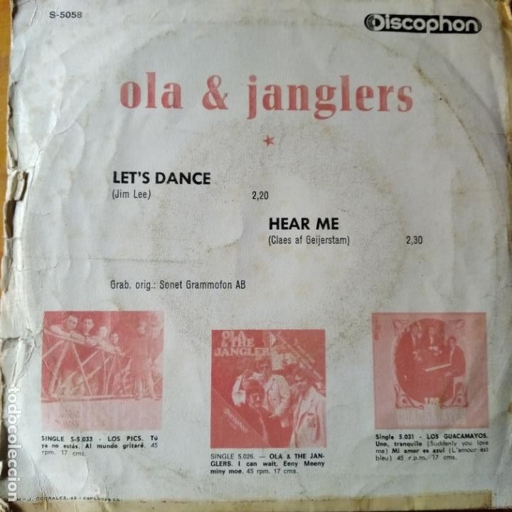 Discos de vinilo: OLA & JANGLERS - LETS DANCE/ HEAR ME - Foto 2