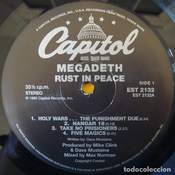 Discos de vinilo: Megadeth &ndash; Rust In Peace - LP - - Foto 3
