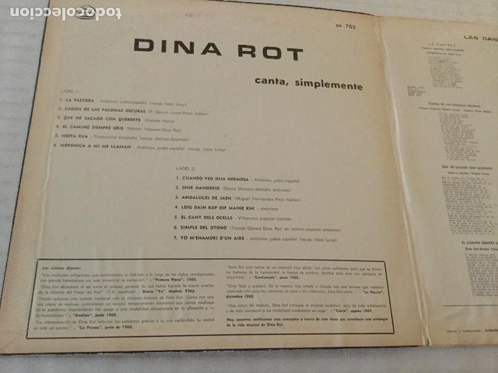 Discos de vinilo: Canta, simplemente / Dina Rot. Argentina RCA, 1969. - Foto 2