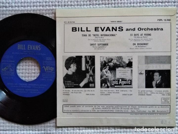 Discos de vinilo: BILL EVANS & ORCHESTRA - HOTEL INTERNACIONAL EP 7 SPAIN 1963 - Foto 2 - 193351737