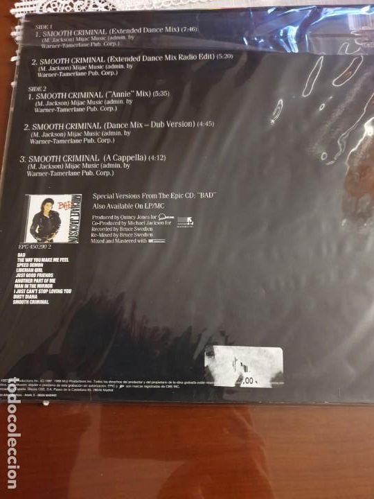 Discos de vinilo: Michael  Jackson.  Smooth criminal - Foto 3
