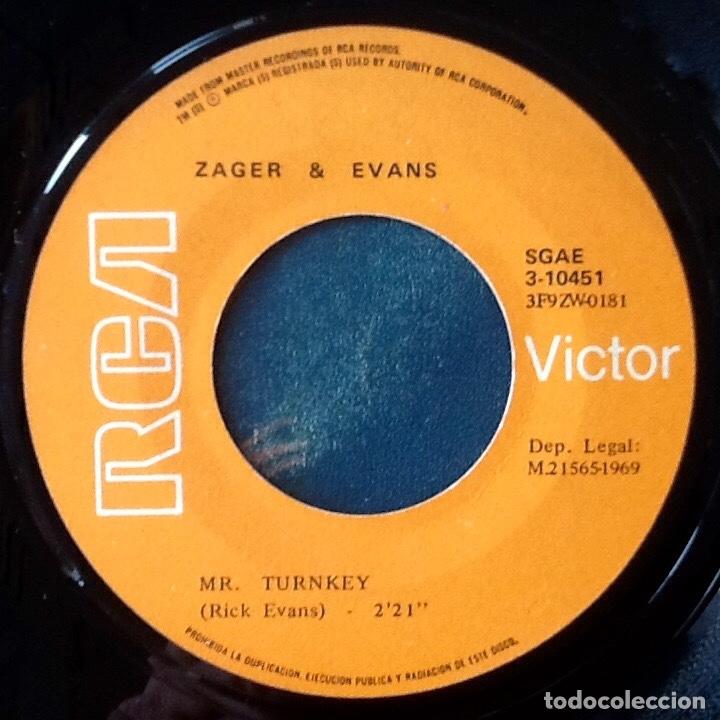 Discos de vinilo: ZAGER & EVANS : MR TURNKEY [RCA - ESP 1969] 7&rdquo; - Foto 3