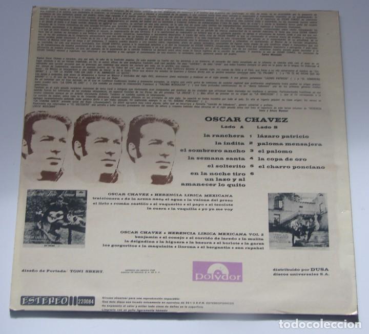 Discos de vinilo: OSCAR CHAVEZ - POLYDOR - MEXICO - Foto 2
