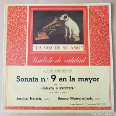 Disques de vinyle: DISCO SONATA 9 EN LA MAYOR BEETHOVEN LA VOZ DE SU AMO. Lote 193902450