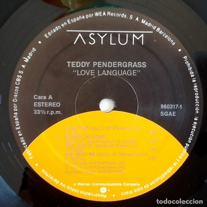 Discos de vinilo: TEDDY PENDERGRASS : LOVE LANGUAGE [ASYLUM - ESP 1988] LP - Foto 3