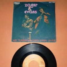 Discos de vinilo: ZAGER & EVANS. MR TURNKEY. CARY LINN JAVES. RCA 1969. Lote 194276555