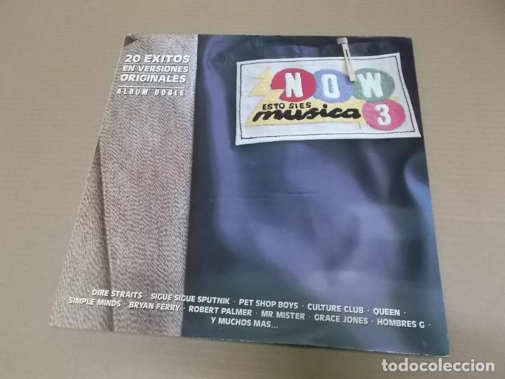 Discos de vinilo: NOW ESTO SI ES MUSICA 3 (LP) (VER FOTO CONTENIDO COMPLETO) A&Ntilde;O &ndash; 1986 &ndash; DOBLE DISCO PORTADA ABIERTA