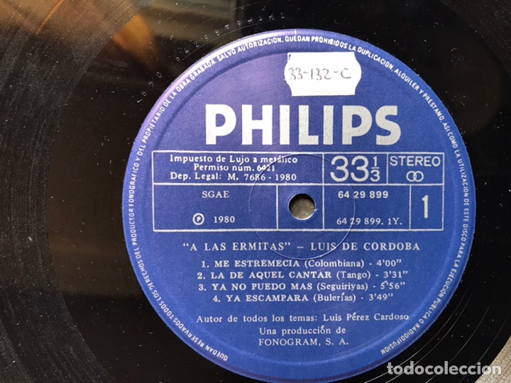 Discos de vinilo: Luis de C&oacute;rdoba. A las ermitas - Foto 5