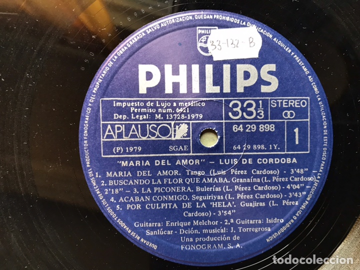 Discos de vinilo: Luis de C&oacute;rdoba. Mar&iacute;a del amor - Foto 5