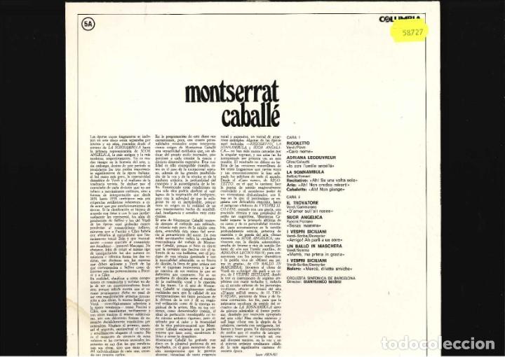Discos de vinilo: MONTSERRAT CABALLE - Foto 2