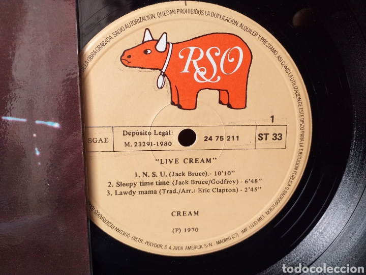 Discos de vinilo: LIVE CREAM ESPA&Ntilde;A 1980 - Foto 2