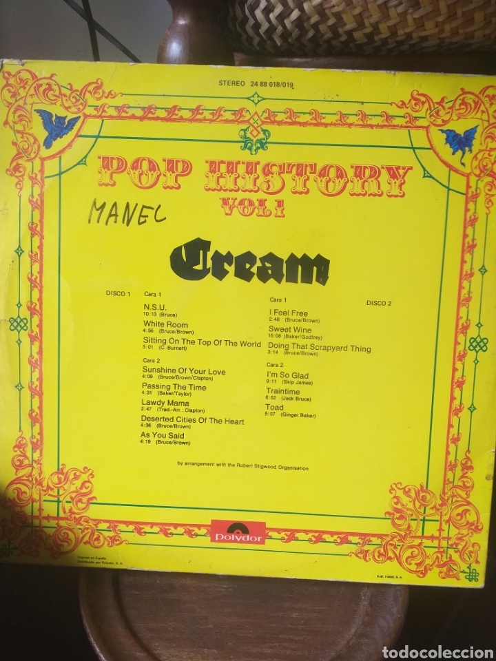 Discos de vinilo: CREAM POP HISTORY VOL1 ESPA&Ntilde;A 1972 - Foto 2