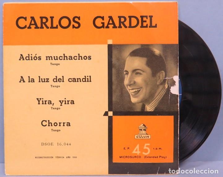 Discos de vinilo: EP. ARLOS GARDEL. ADIOS MUCHACHOS + 3 - Foto 1