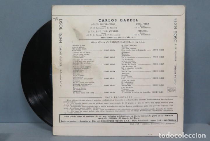 Discos de vinilo: EP. ARLOS GARDEL. ADIOS MUCHACHOS + 3 - Foto 2