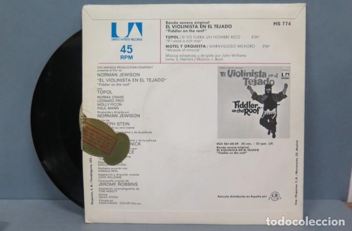 Discos de vinilo: SINGLE. EL VIOLINISTA EN EL TEJADO - Foto 2