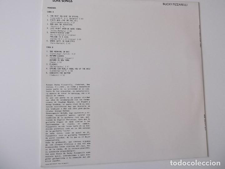 Discos de vinilo: BUCKY PIZZARELLI - LOVE SONGS - Foto 2