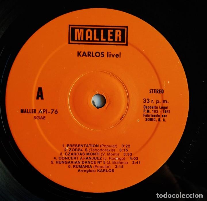 Discos de vinilo: Karlos. Live! Virtuoso Magic Violin, Maller API-76 - Foto 6