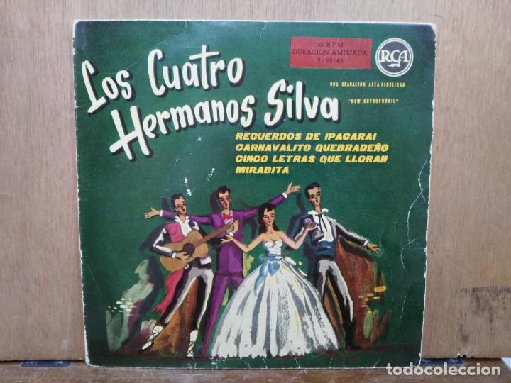 Disques de vinyle: Los Cuatro Hermanos Silva - Cinco Letras que Lloran, Miradita, Recuerdos de Ipacarai... - EP. RCA 60