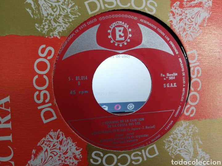 Discos de vinilo: Juan Jos&eacute; single m&iacute;rame a la cara 1968 - Foto 2