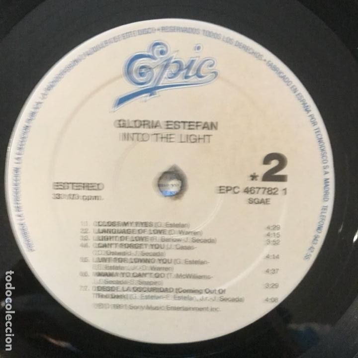 Discos de vinilo: Gloria Estefan ?&ndash; Into The Light 1991 - Foto 3