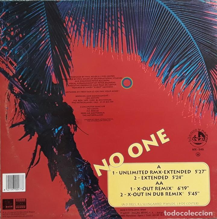 Discos de vinilo: UNLIMITED - NO ONE - Foto 2
