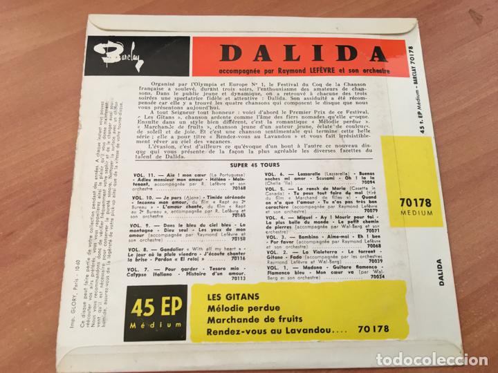 Discos de vinilo: DALIDA (LES GITANS +3) EP FRANCE (EPI15) - Foto 3