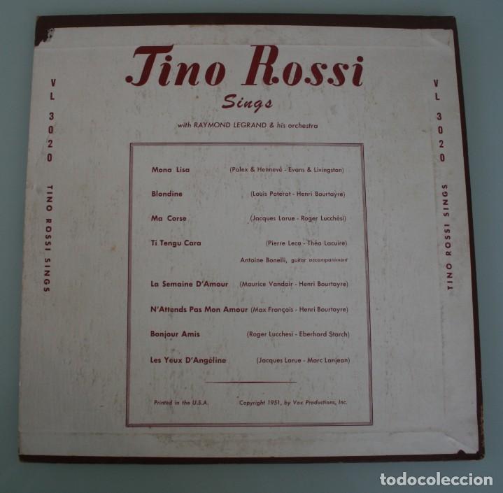 Discos de vinilo: DISCO VINILO LP ALBUM: TINO ROSSI – SINGS – WITH RAYMOND LEGRAND & HIS ORCHESTRA - VER TITULOS - Foto 2 - 195037926